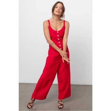 Rails Red Button-Front Jumpsuit - image 1