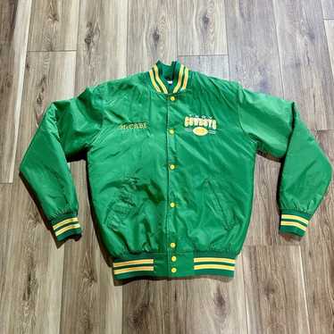ジャケット・アウター 70-80s RENNOC STADIUM JUMPER VTG 80s/90s Rennoc Varsity Satin Blue Quilted Lined Bomber