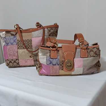 バッグ Coach Signature Patchwork Hand Bag Pink Coach pink patchwork - Gem