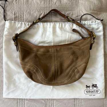 バッグ Coach Suede Hobo Shoulder Bag y2 brown Coach Brown Suede Hobo Bag – Duniz Vintage