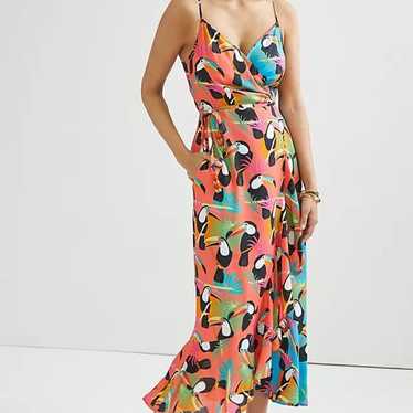 Farm Rio x Anthropologie 華やかプリント パフスリーブ ドレス Farm Rio x Anthropologie Sleeveless V-Neck A-Line Maxi Dress