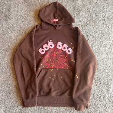 (新品同様) Sp5der VVS Hoodie 24FW スパイダー パーカー Sp5der VVS Rhinestone Pullover Hoodie Red (FW24) SS22FW24BUR
