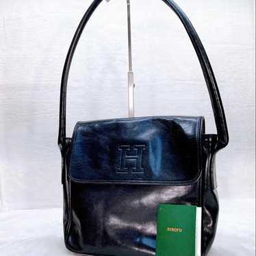 バッグ HIROFU real leather one shoulderbag Hirofu Leather Shoulder Bag Black One Shoulder Pouch