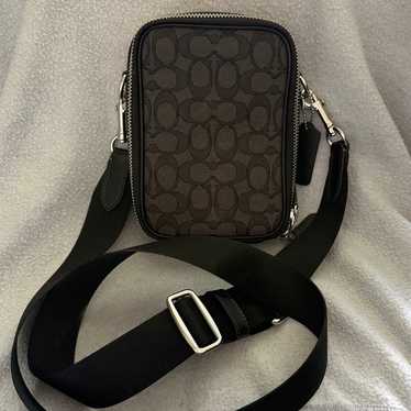 バッグ Coach Sullivan Shoulder Bag PVC Black COACH CC009 SULLIVAN CROSSBODY SIGNATURE CANVAS PVC Black