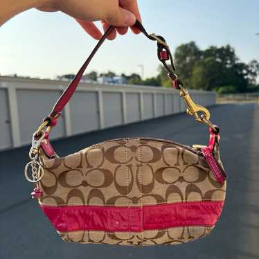 極美品 vintage coach old Y2K mini Boston Coach Vintage Y2K Soho Mini Boston Bag White Canvas Leather