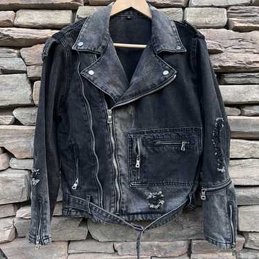 Balmain denim moto jacket - Gem