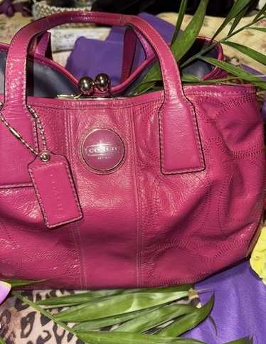バッグ COACH 12724 kisslock pink tote bag COACH 12724 kisslock pink tote bag