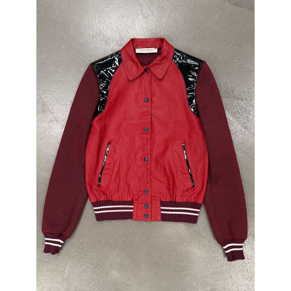 Miu Miu S/S2000 Miu Miu runway varsity leather ja… - image 1