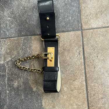 ESCADA エスカーダ エレガント ベルト ブラック×ゴールド コイン装飾 Escada gold leather belt - Gem