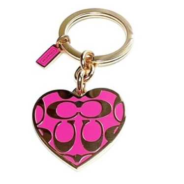 キーホルダー・キーリング COACH Signature Heart Key Ring CZ931 Coach] Keychain Signature Metal Heart Key Ring CZ931 IMXHE