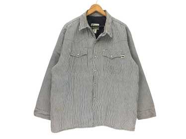 アメリカ製　POST OVERALLS ヒッコリーストライプシャツ　M POST O'ALLS【ポストオーバーオールズ】NAVY-BLU-R Hickory