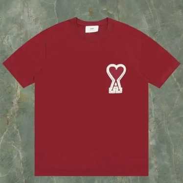 AMI CLASSIC RED T-SHIRT ティーシャツ AMI Paris Alexandre Mattiusi T-shirt Red w/ Gold Heart - SEE