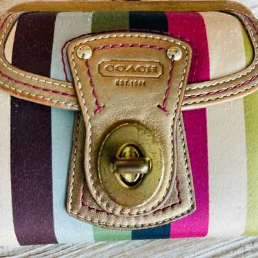 バッグ Coach Legacy Stripe Kisslock Pouch Coach Vintage Satin Legacy Stripe Kisslock Pouch | eBay