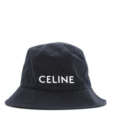 CELINE | QUILTED LIGHT NYLON BUCKET HAT BLACK&ORANGE ハット Celine Paris Black Quilted White Logo Nylon Twill Orange Sun