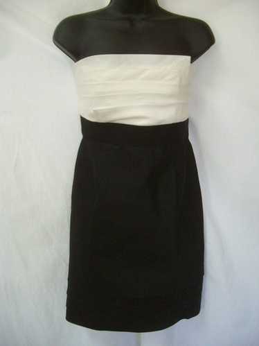 BCBG MAXAZRIA Black,White 100% Silk Slvls Straples