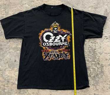 OZZY OSBORNE ROB ZOMBIE バンド Tシャツ Rob Zombie Ozzy Osbourne Tour Shirt White Zombie Black