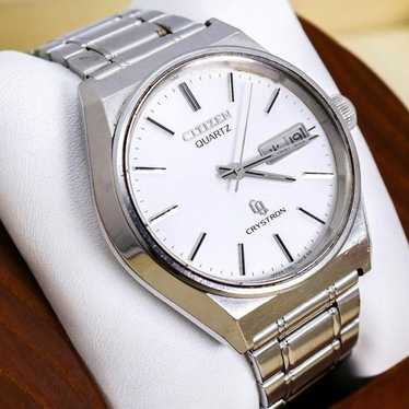 CITIZEN QUARTZ CQ 白 CITIZEN シチズン CQクォーツ QUARTZ デイデイト 白文字盤