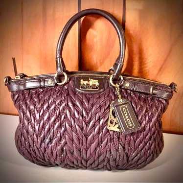 バッグ Coach Madison Chevron Lindsey Satchel Coach madison lindsey - Gem