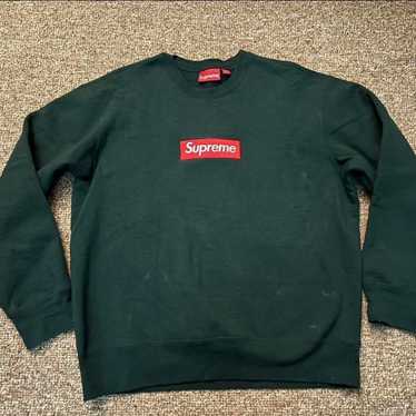supreme box logo crewneck ダークグリーン Supreme Box Logo Crewneck (FW18) Dark Green Men's - FW18 - US