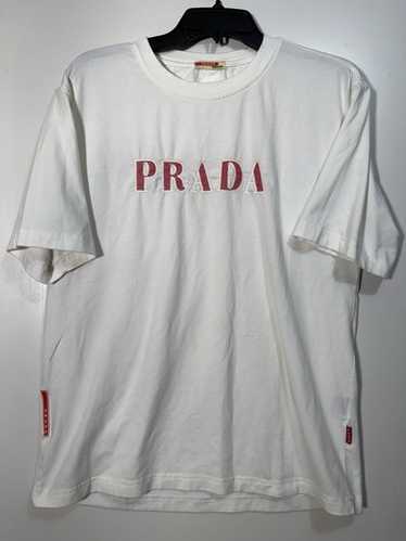 【関税込み】prada VINTAGE LOGO T-SHIRT Prada Red Vintage Logo Tee Shirt Size S/M - Foxy Couture Carmel