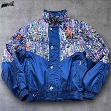 スキー vintage phenix retro style ski wear set Vintage Phenix Ski Suit Set Jacket & Pants Blue Orange Snow