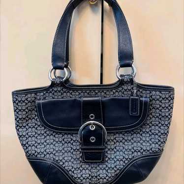 バッグ coach leather soho hand bag black y2k Coach 9248 MEDIUM Vintage Soho Y2K Black Leather Shoulder