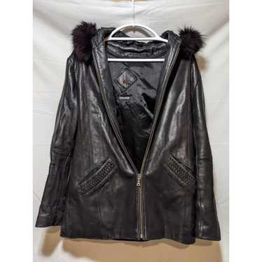 美品♡ ロイスクレヨン ラムレザージャケット フォックスファー 黒 M ROBERT COMSTOCK レザージャケット シンサレート ラムレザー Lの