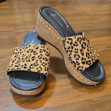 Donald J. Pliner Safari2 Leopard Print Wedge Sand… - image 1