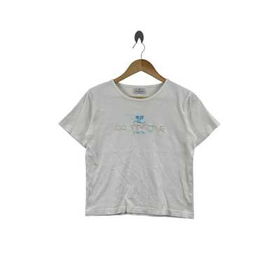 トップス vintage courreges center logo tee ez Courreges Vintage Logo Embroidered T-shirt Short Sleeve Top