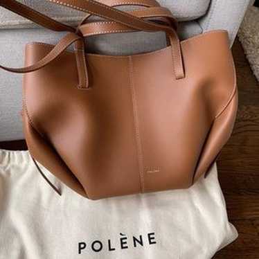 POLÈNE ブラウンレザートートバッグ POLÈNE ブラウンレザートートバッグ大