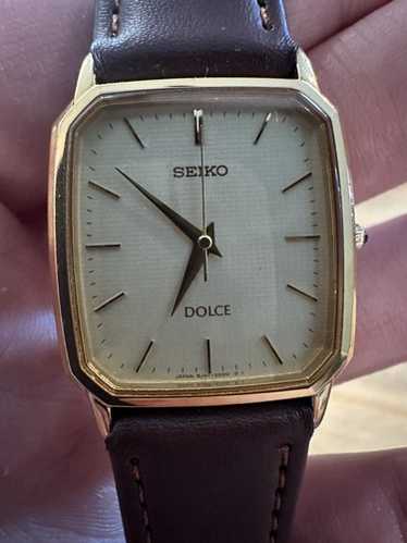 SEIKO Dolce 10k クオーツ Seiko Dolce 8N41-5120 Tungsten Carbide Octagon Case Creamy