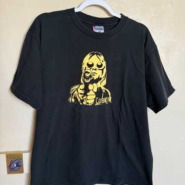NIRVANA Who killed  Cobain? Tシャツ XL VTG Kurt Cobain Suicide Note Tribute Memorial Nirvana T