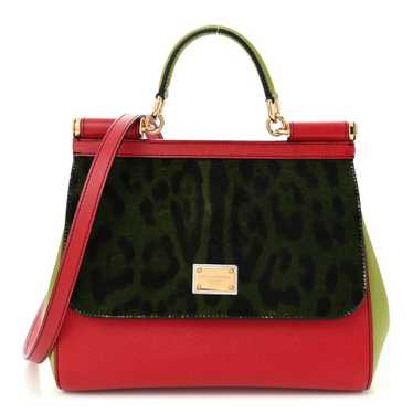 DOLCE & GABBANA 最新作 ハンドバッグ 本革 レオパード Sicily DOLCE&GABBANA ドルガバ ハンドバッグ レオパード シシリー 豹柄