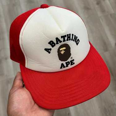 A BATHING APE ストーン付きレッドキャップ A bathing APE ラインストーン メッシュキャップ - メルカリ