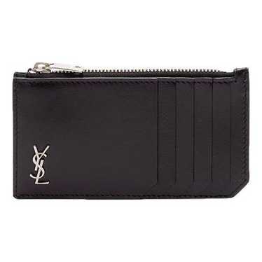 【SAINT LAURENT】CARD WALLET Saint Laurent Smooth Leather Black Lanyard Card Case Wallet