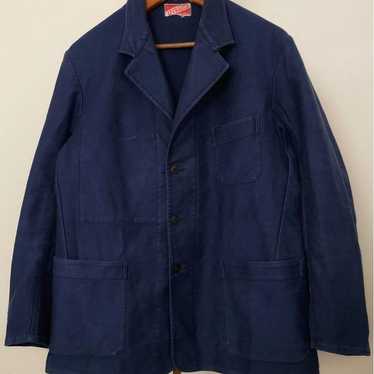 ジャケット・アウター 70s French Work Ink Blue Moleskin Jacket 70s French Work Ink Blue Moleskin Jacket ジャケット・アウター