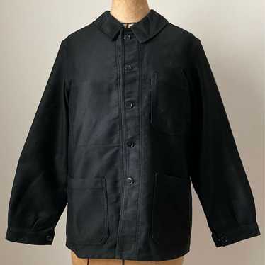 French Moleskin Work Jacket モールスキン 40's】French Vintage Black Moleskin Work Jacket 