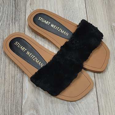 Stuart Weitzman Size 5 1/2 Black Shearling Cammy … - image 1