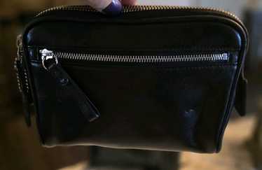 バッグ Vintage Coach Chunky Case makeup Pouch MINT COACH VINTAGE BLK LEATHER CHUNKY CASE TRAVEL COSMETIC