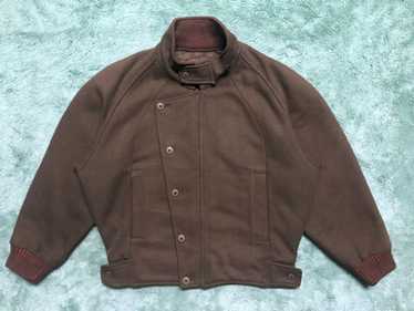 m*x様 90s dead Stock short wool bomber ja Lishow fashion Women 90's Oversize Bomber Genuine Leather