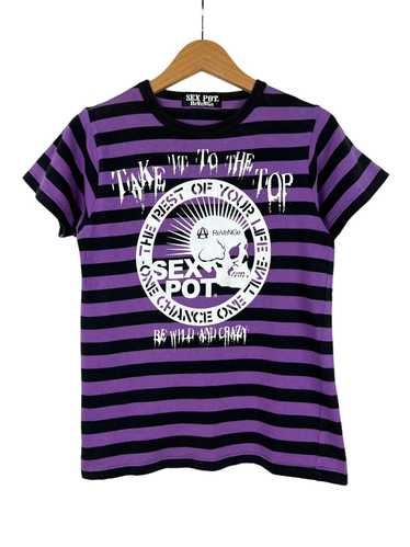 SEX POT ReVeNGe / ペイント長袖カットソー  ブラック×パープル O-25-07-07-029-SP-TO-IG-OS SEX POT® OFFICIAL WEB SHOP｜パンクロックファッション通販
