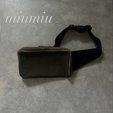 【超激レア❗️】miumiu archive レザー　巾着　90s miu miu 90s archive tote bag Leather different material rare