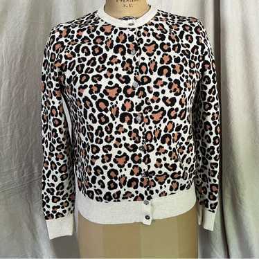 A New Day Leopard Print Button Front Crewneck Car… - image 1