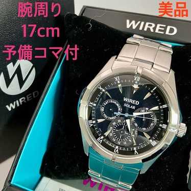【稼働品】WIRED　クロノグラフ　ソーラー腕時計　V14J-0BV1　ブルー Yahoo!オークション -「v14j-0bv1」の落札相場・落札価格