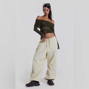 パンツ jaded london Parachute Pants Grey XS Shop Vintage Grey Parachute Cargo Pants | Jaded London