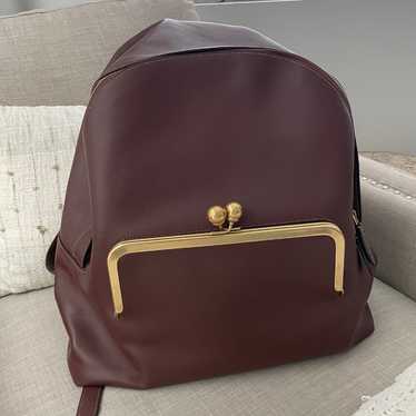 【COACH】Leather Kisslock Large Frame Backpack Coach Leather Kisslock Large Frame Backpack - Backpacks
