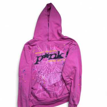 【美品】【正規品】【最終値下げ】【鑑定タグ付き】Sp5der ピンクフーディ S Spider worldwide sp5der p*nk - Gem