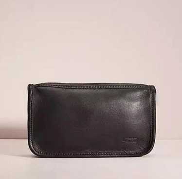 バッグ Vintage Coach Chunky Case makeup Pouch MINT COACH VINTAGE BLK LEATHER CHUNKY CASE TRAVEL COSMETIC