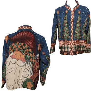 90s USA製　SUGAR STREET WEAVERS 総柄 クリスマス Sugar street weavers santa - Gem