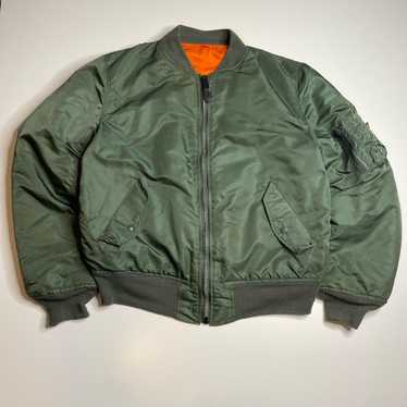 90s USA E ALPHA INDUSTRIES MA-1 ネイビー 90s USA製 ALPHAアルファ MA-1 フライトジャケット 紺 L